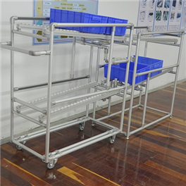 Material rack for track yard docking
